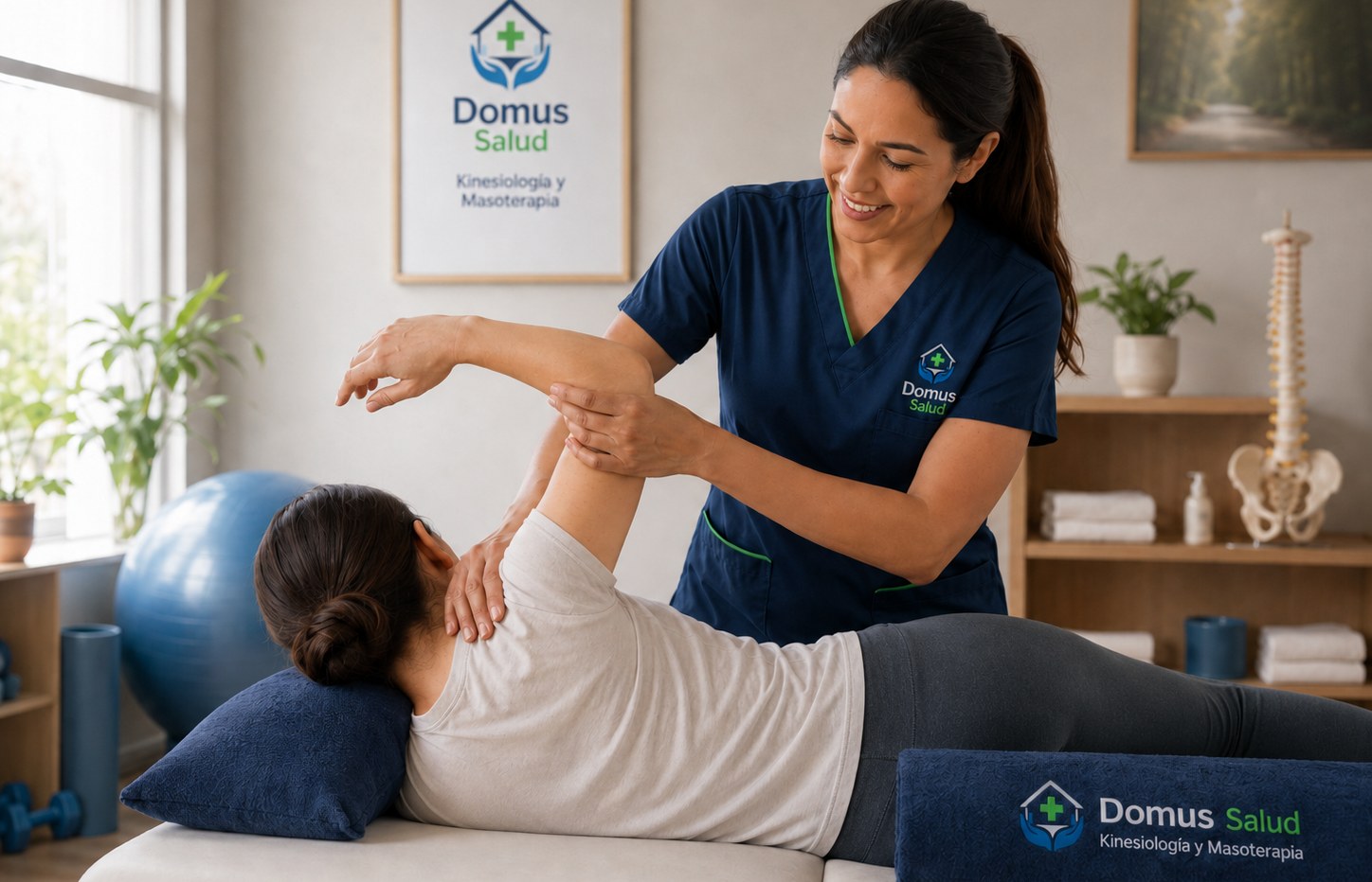 Sesión de kinesiología y masoterapia a domicilio de Domus Salud
