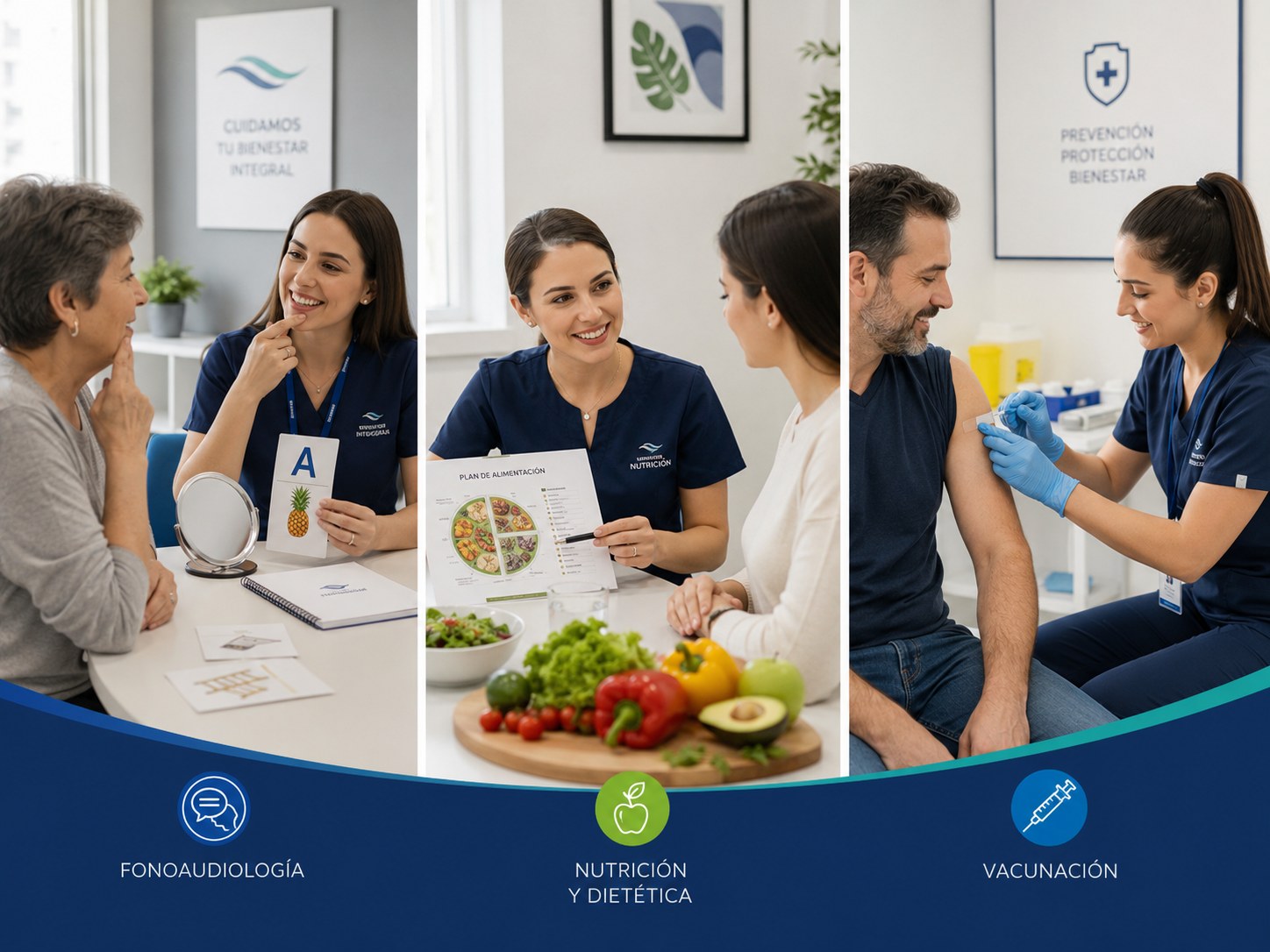 Collage de fonoaudiología, nutrición y vacunación de Domus Salud
